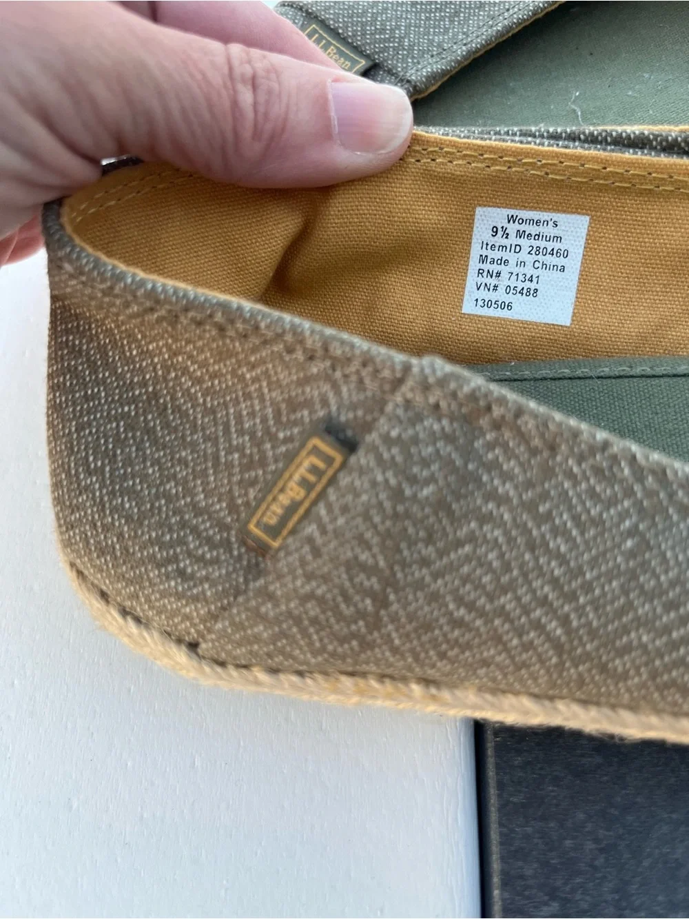 L.L. Bean Olive Green Canvas Slip-On Espadrilles